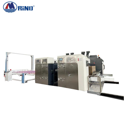 Rino Carton Box 2 Color Corrugated Flexo Printing Machine With Slotting Stacker