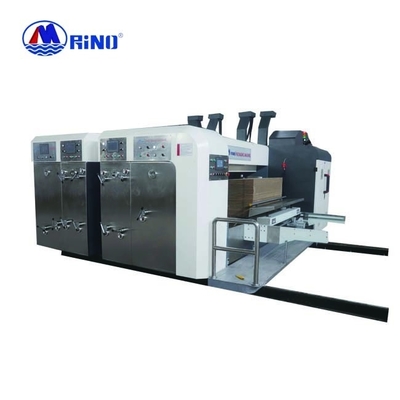 Rino Carton Box 2 Color Corrugated Flexo Printing Machine With Slotting Stacker