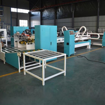 RINO 17KW Automatic Folder Gluer Stitcher Machine , 7ply Carton Folding Gluing Machine