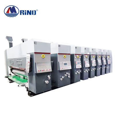 5 / 6 Color Movable Carton Box Flexo Printing Machine With Slotter Die Cutter