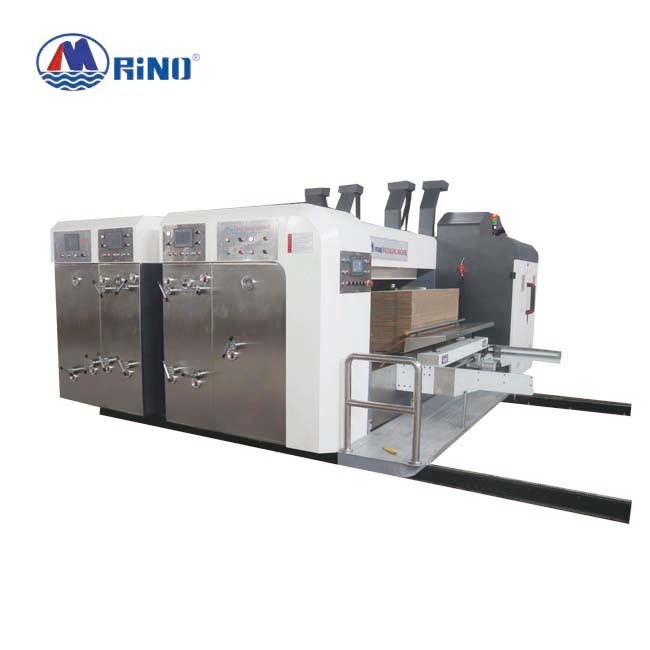 Rino Carton Box 2 Color Corrugated Flexo Printing Machine With Slotting Stacker