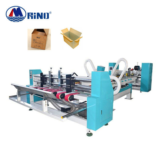 RINO 17KW Automatic Folder Gluer Stitcher Machine , 7ply Carton Folding Gluing Machine