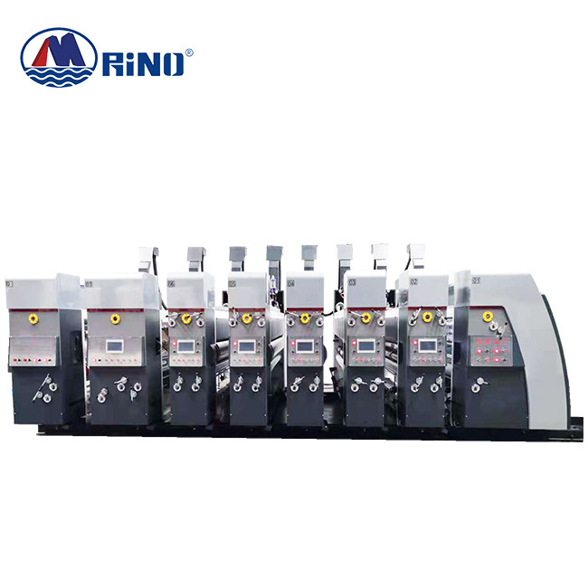 5 / 6 Color Movable Carton Box Flexo Printing Machine With Slotter Die Cutter